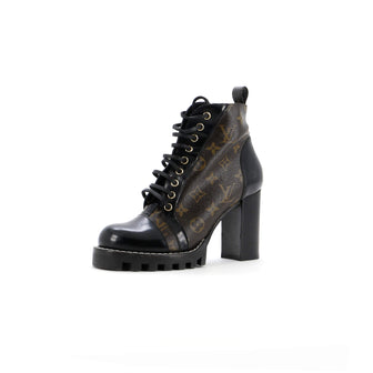 Louis Vuitton Women's Star Trail Ankle Boots Monogram Canvas with Patent