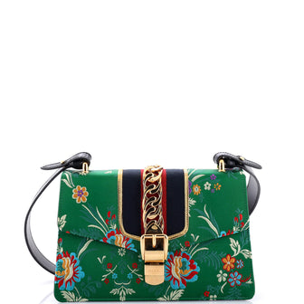Gucci Sylvie Shoulder Bag Floral Jacquard Small