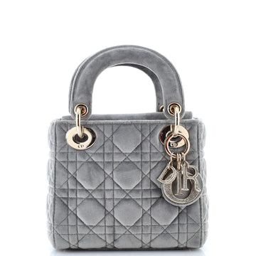 Christian Dior Lady Dior Bag Velvet with Crystal Charms Mini