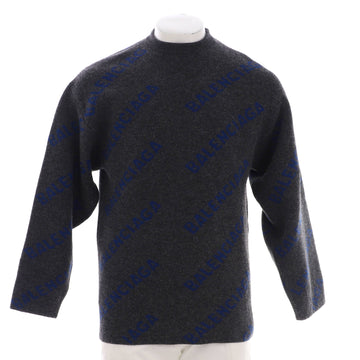 Balenciaga All Over Logo Sweater Wool Blend