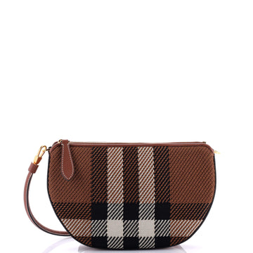 Burberry Olympia Pouch Shoulder Bag Knitted Check