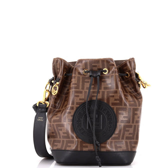 Fendi Mon Tresor Bucket Bag Zucca Coated Canvas Small