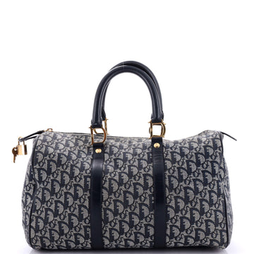 Christian Dior Vintage Trotter Boston Bag Diorissimo Canvas Medium