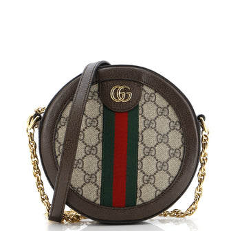 Gucci Ophidia Round Shoulder Bag GG Coated Canvas Mini