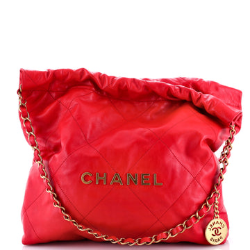 Chanel 22 Chain Hobo Quilted Calfskin Small