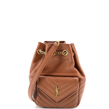 Saint Laurent Joe Bucket Bag Matelasse Chevron Leather Mini