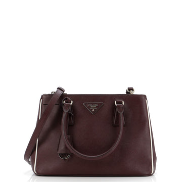Prada Bicolor Double Zip Lux Tote Saffiano Leather Mini