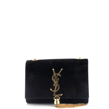 Saint Laurent Classic Monogram Tassel Crossbody Bag Suede Small