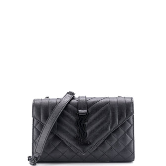 Saint Laurent Classic Monogram Envelope Satchel Mixed Matelasse Leather Small
