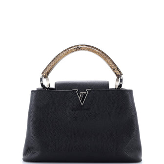 Louis Vuitton Capucines Bag Leather with Python PM