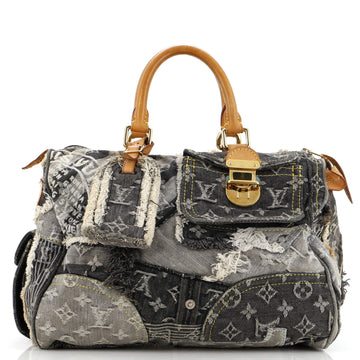 Louis Vuitton Patchwork Speedy Bag Denim 30