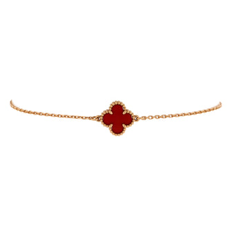 Van Cleef & Arpels Sweet Alhambra Bracelet 18K Rose Gold and Carnelian