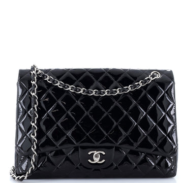 Chanel Classic Single Flap Bag Quilted Patent Maxi