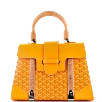 Goyard Saigon Top Handle Bag Coated Canvas with Leather MM