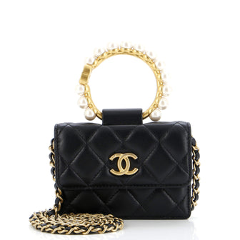 Chanel Pearl Crown Clutch with Chain Quilted Lambskin