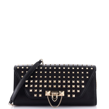Valentino Garavani Demilune Clutch Studded Leather