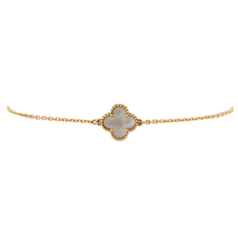 Van Cleef & Arpels Sweet Alhambra Bracelet 18K Yellow Gold and Mother of Pearl