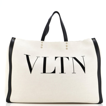 Valentino Garavani Grande Plage VLTN Tote Canvas Large