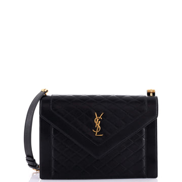 Saint Laurent Gaby Envelope Satchel Quilted Leather
