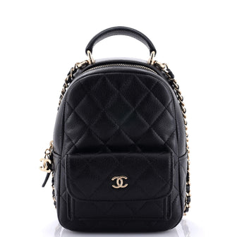 Chanel Classic CC Chain Pocket Backpack Quilted Caviar Mini