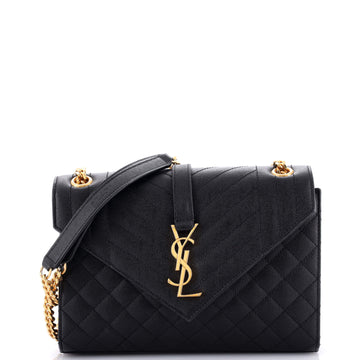 Saint Laurent Classic Monogram Envelope Satchel Mixed Matelasse Leather Medium