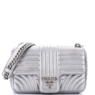 Prada Chain Flap Shoulder Bag Diagramme Quilted Leather Medium