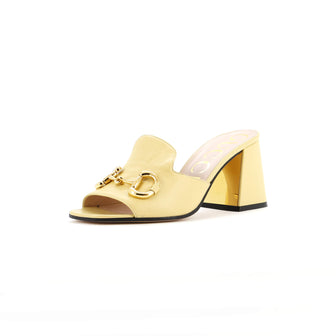 Gucci Women's Horsebit Block Heel Sandals Leather