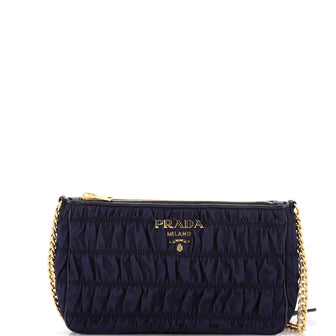 Prada Gaufre ZIp Crossbody Quilted Tessuto Small