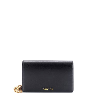 Gucci Script Logo Chain Wallet Leather Small