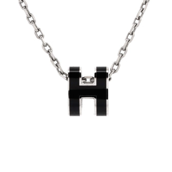 Hermes Pop H Pendant Chain Necklace Metal and Enamel Mini