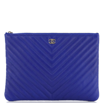 Chanel Charm O Case Pouch Chevron Lambskin Medium