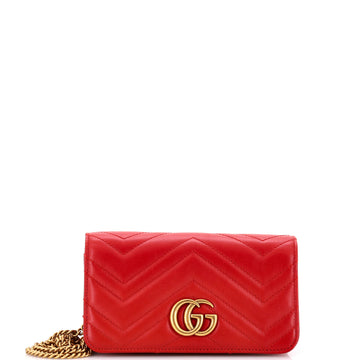 Gucci GG Marmont Chain Flap Bag Matelasse Leather Mini