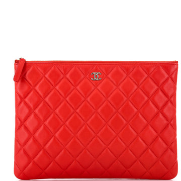 Chanel O Case Clutch Quilted Lambskin Medium