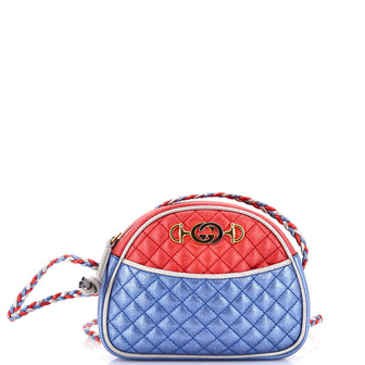 Gucci Trapuntata Camera Shoulder Bag Quilted Laminated Leather Mini