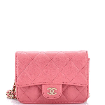 Chanel Classic Flap Clutch with Chain Quilted Caviar Small