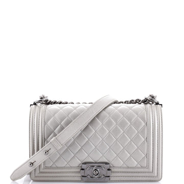 Chanel Boy Flap Bag Quilted Caviar Old Medium