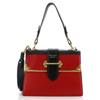 Prada Cahier Convertible Shoulder Bag City Calf and Saffiano Medium