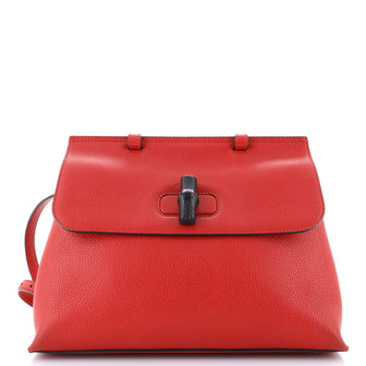 Gucci Bamboo Daily Top Handle Bag Leather Medium