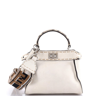 Fendi Selleria Peekaboo Bag Leather with Python Mini