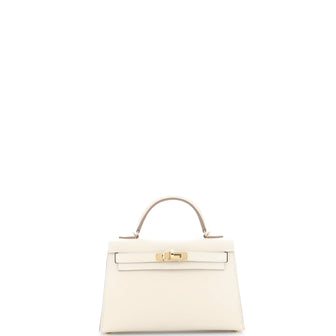 Hermes Kelly Mini II Bag Light Epsom with Gold Hardware 20