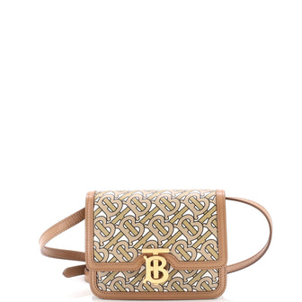 Burberry TB Flap Bag Monogram Print Leather Mini