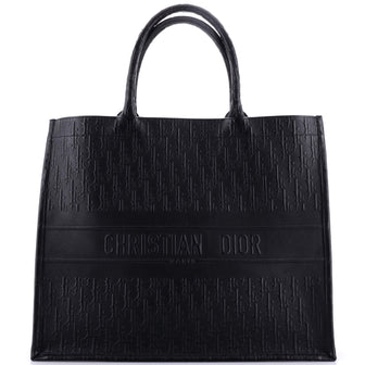 Christian Dior Book Tote Oblique Embossed Calfskin Large