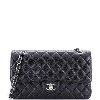 Chanel Classic Double Flap Bag Quilted Caviar Medium