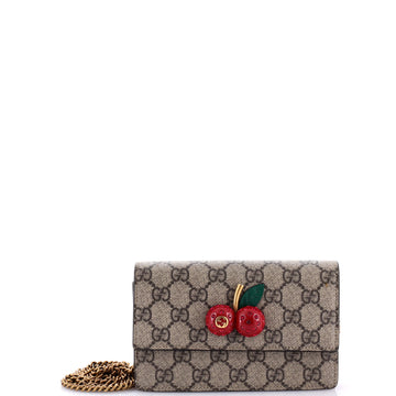 Gucci Cherries Wallet on Chain GG Coated Canvas Mini