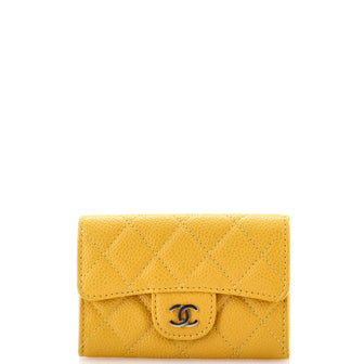 Chanel Classic Flap Card Case Quilted Caviar