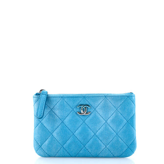 Chanel Classic O Case Pouch Quilted Iridescent Lambskin Small