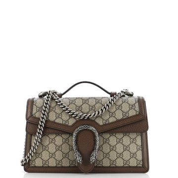 Gucci Dionysus Top Handle Chain Bag GG Coated Canvas Small