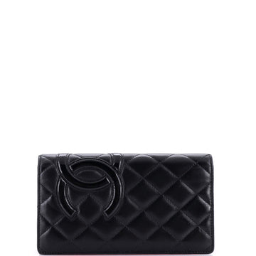 Chanel Cambon Bifold Wallet Quilted Lambskin Long