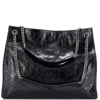 Saint Laurent Niki Shopping Tote Matelasse Chevron Leather Large
