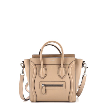 Celine Luggage Bag Grainy Leather Nano